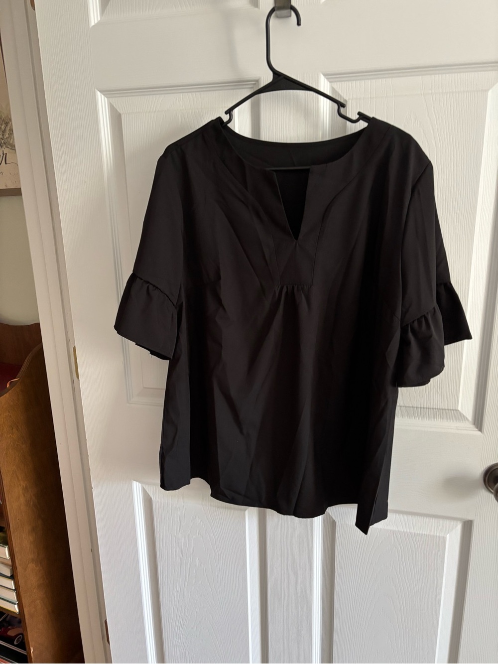 Target Black Women's V-Neck Ruffle Sleeve Blouse